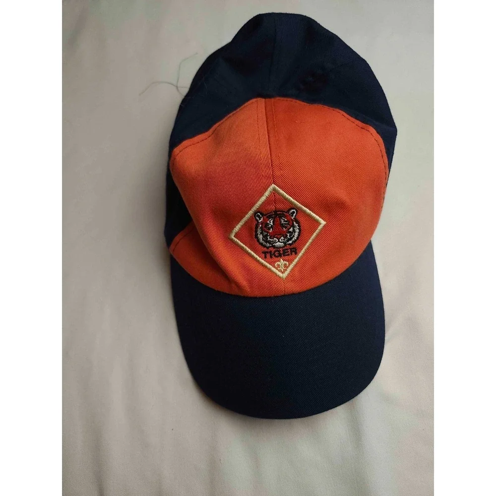 Boy Scouts of America Tiger Cub Scout Uniform Cap Hat Navy Orange Embroidered